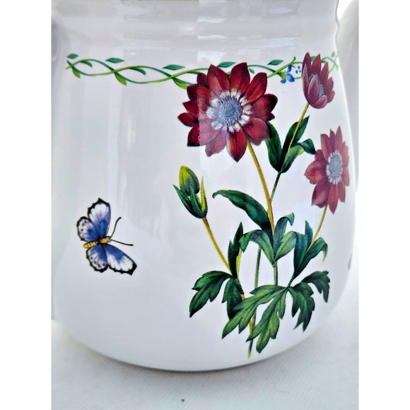 TEAPOT-STUDIO NOVA-GARDEN BLOOM-White-Green-Flowers-Butterflies-Bees-5 Cups - Picture 9 of 16